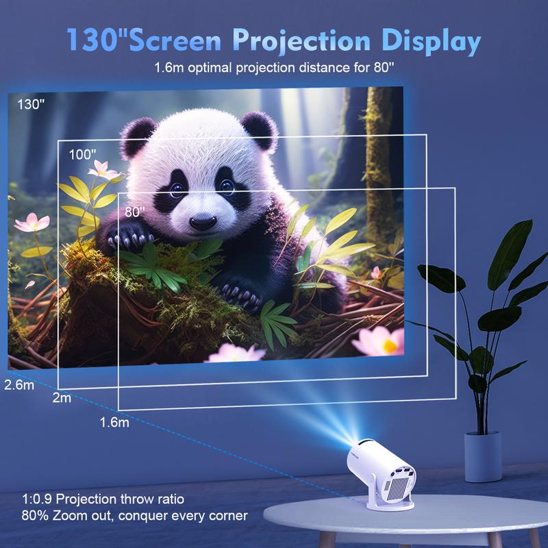 Magcubic HY300Pro Projector 290ANSI Android 14.0 Dual WiFi6 8K 4K Decode Auto Keystone Correction Wireless BT5.4 130"Screen 1280*720P Built-in Speaker Allwinner H726 180° Rotatable Mini Portable Home Cinema Outdoor Audio Gift - Image 7