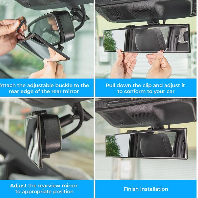Joytutus Universal 11.81 Inch Panoramic Convex Real View Mirror for Car SUV Trucks Reversible Passengers High-Quality Glass Anti-Fall Design Easy Install Rearview Mirror - Image 8