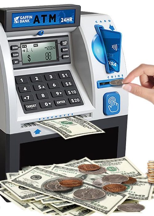Piggy bank Toy, a fun, interactive way to teach kids about money savings. With a realistic ATM keypad, password security, and the ability to save both coins and bills, it’s perfect for birthdays, holidays