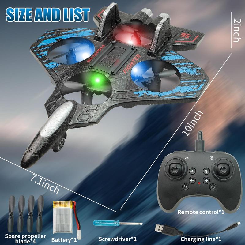 RC Stunt Fighter Jet Toy for Kids with 360° Flips & LED Lights | Easy to Fly Kids Drone - Image 5