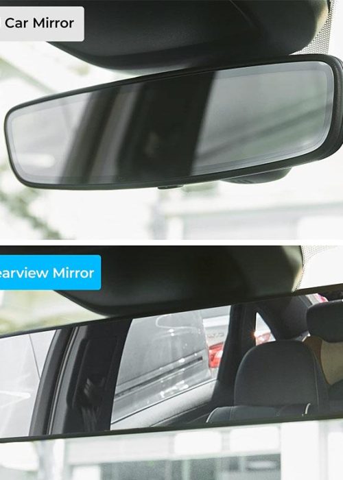 Joytutus Universal 11.81 Inch Panoramic Convex Real View Mirror for Car SUV Trucks Reversible Passengers High-Quality Glass Anti-Fall Design Easy Install Rearview Mirror
