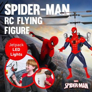 MARVEL Officially Licensed Avengers IR RC Helicopter 2CH - Spider-Man Edition with LED Lights & Gyro Stabilization for Kids Ages 6+ Remote Control Airplane