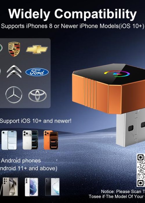 【NewYear2026】 Picks with CarPlay Aimoon Mini Orange Blue Silver Cube Pro 3.0 Wireless CarPlay & Android Auto Adapter 2026– Plug & Play, Fast Auto-Reconnect