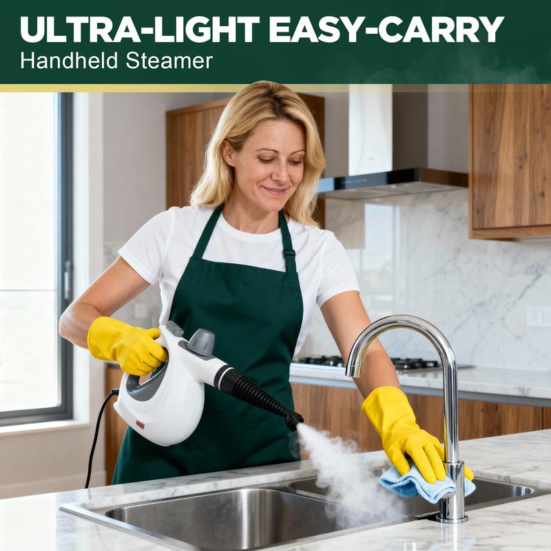 Phueut Pressurized Handheld Multi-Surface Natural Steam Cleaner with 12 pcs Replacement Parts , Multi-Purpose Steamer for Home Use, Kitchen and Car - Image 9