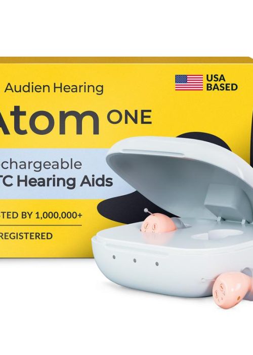 Audien Atom ONE OTC Hearing Aids for Adults – Discreet In-Ear Sound Amplification, Rechargeable, No Prescription