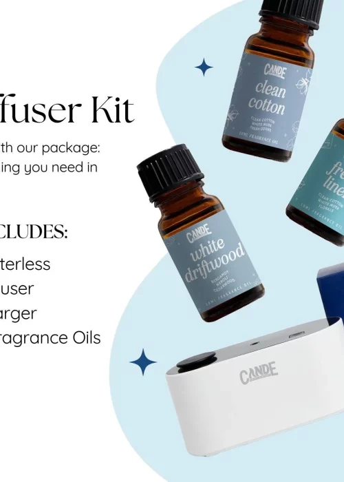 Waterless Fragrance Oil Diffuser Gift Set - - Battery Operated, Compact Design, Inlcudes 3 Scents