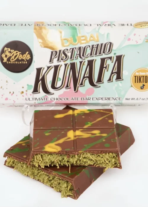 Viral Dubai Style Milk Chocolate Pistachio Kunafa Ultimate Chocolate Bar Experience Dessert Indulgence